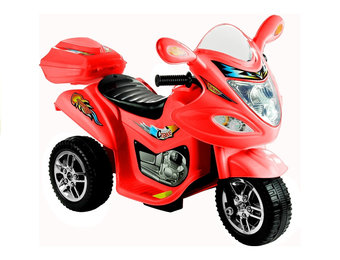 Elektrisch bestuurbare driewieler motorfiets rood