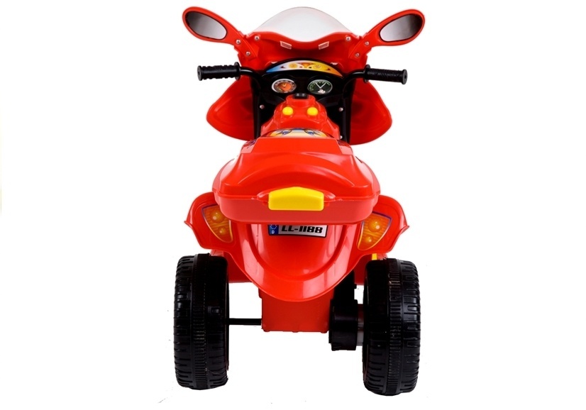 Elektrisch bestuurbare driewieler motorfiets rood