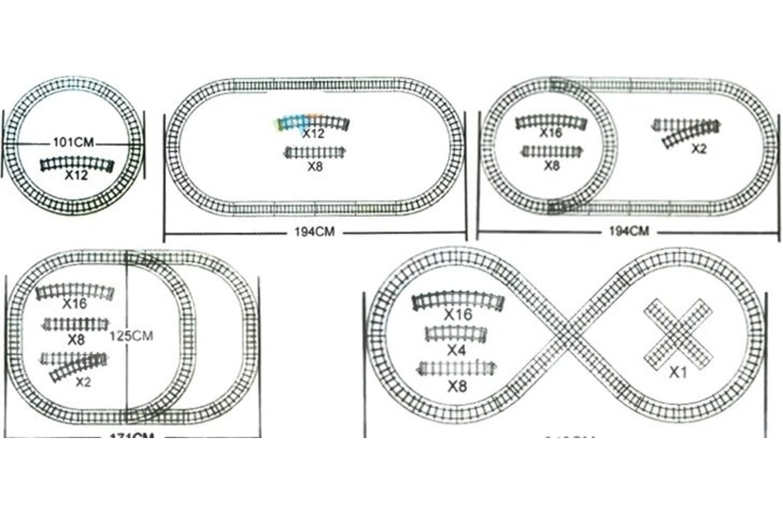 Elektrische speelgoedtrein met 6 wagons- complete treinset