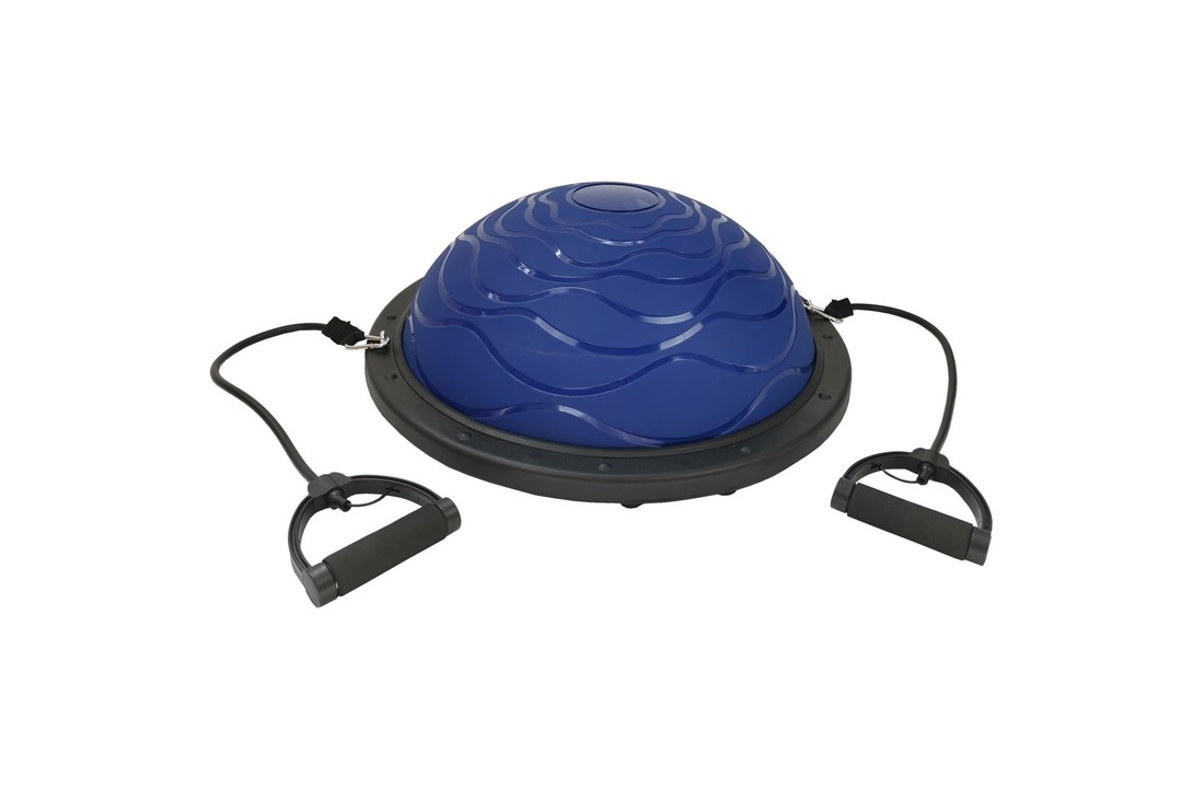 Balansbord evenwicht trainer blauw met trekkoorden 59,5 cm