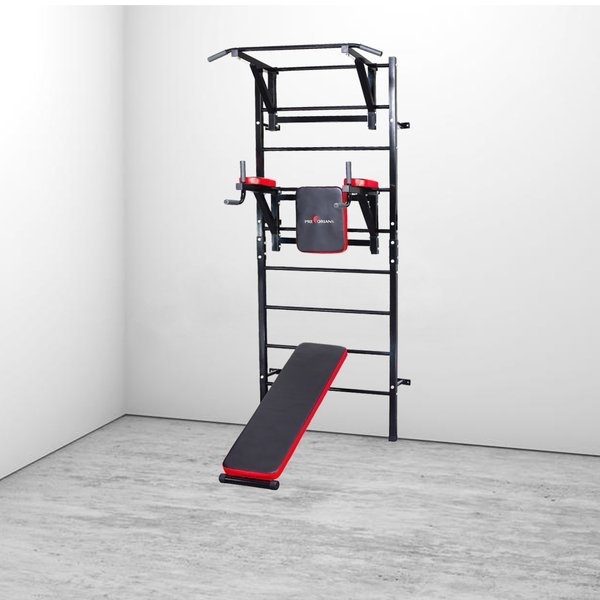 Workout gymnastiek ladder 235x87 cm met pull bar & halterbank