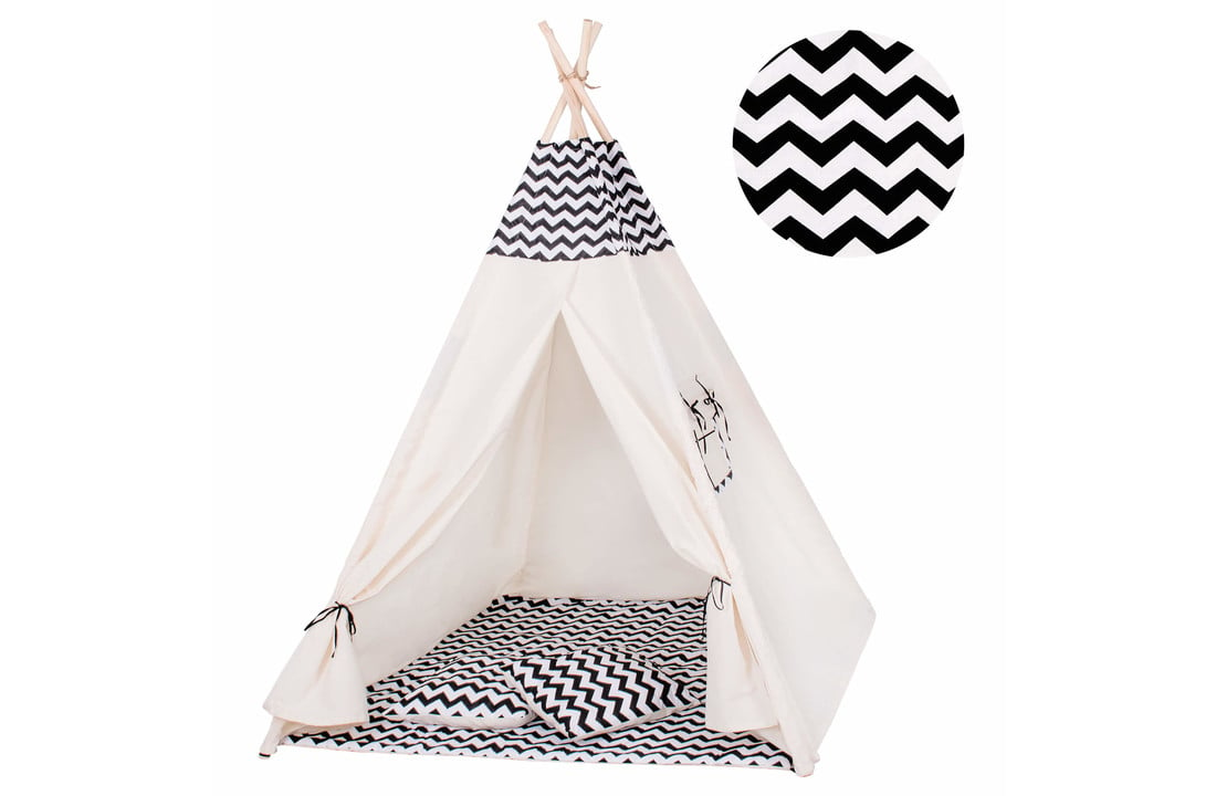 zaad daarna Oneerlijkheid Tipitent wigwam zigzag patroon speeltent - Vikingchoice.nl