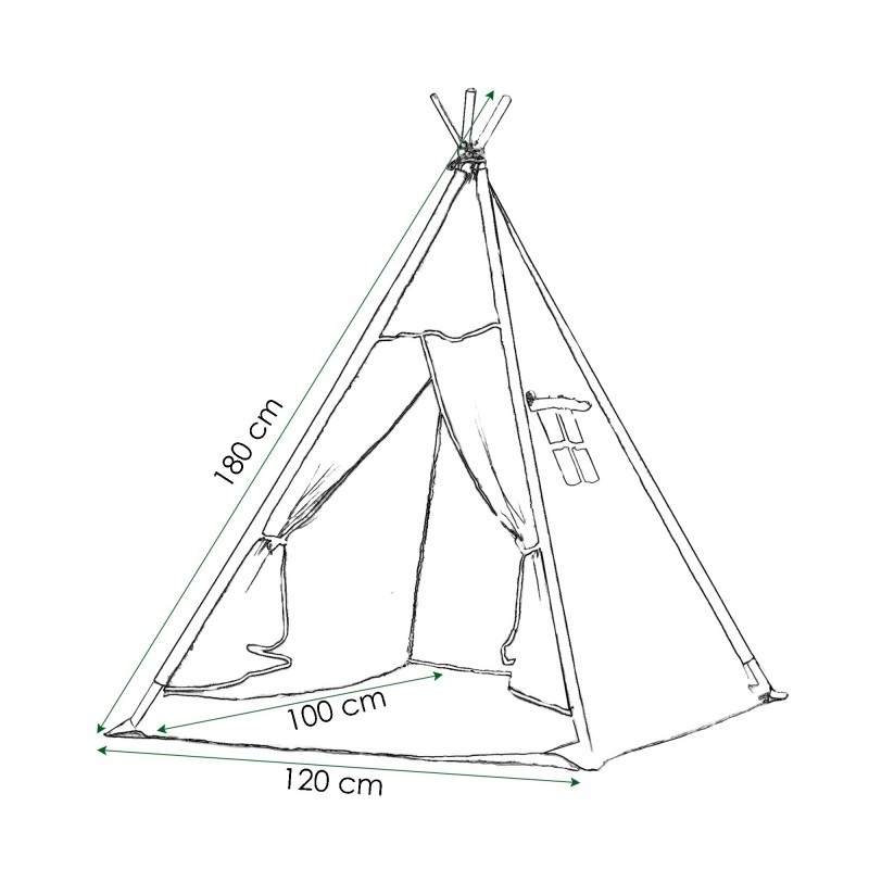 Tipitent wigwam zigzag patroon speeltent