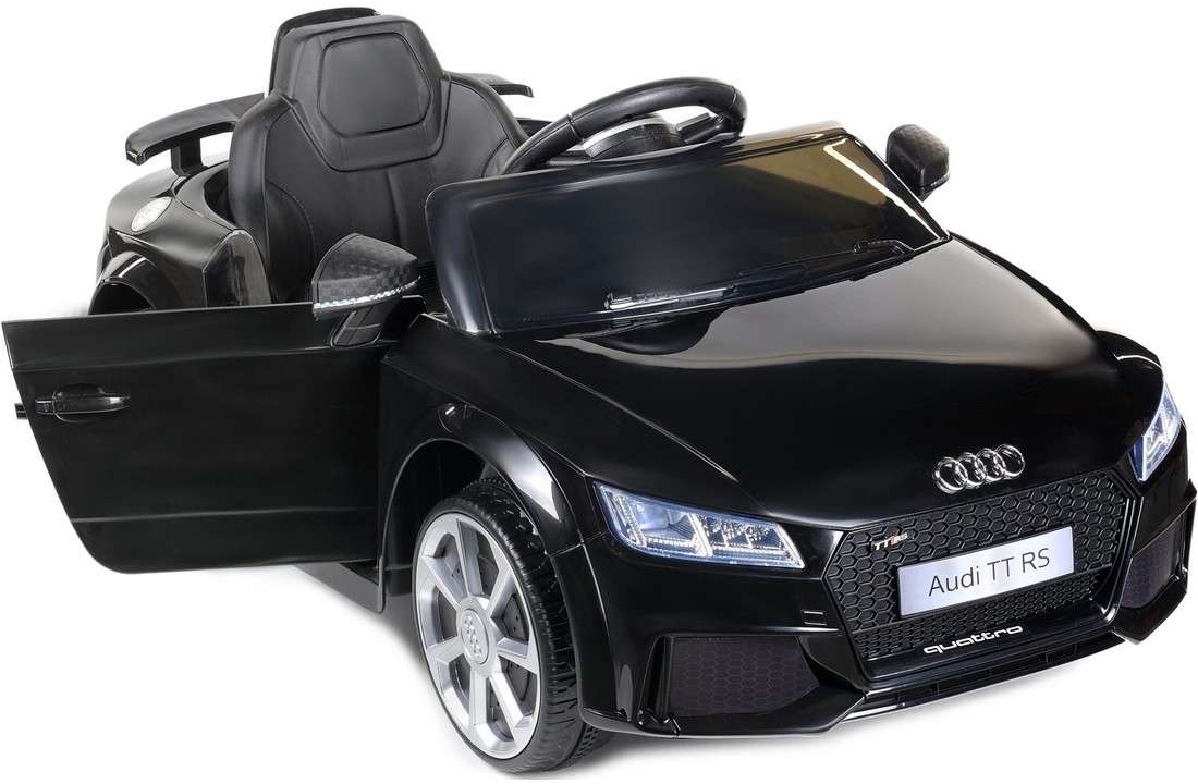 Audi TT RS - kinderwagen - zwart - elektrisch bestuurbaar - 3 km/u