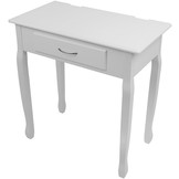 Kaptafel - met spiegel en kruk - 75x40x137 cm - wit