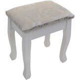 Kaptafel - met spiegel en kruk - 75x40x137 cm - wit