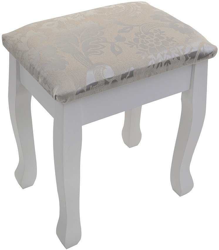 Kaptafel - met spiegel en kruk - 75x40x137 cm - wit