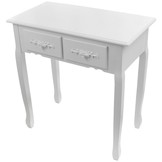 Kaptafel wit - met spiegel en krukje - hout - 75x40x147 cm