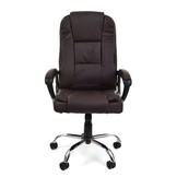 Bureaustoel met luxe zitting en armsteunen - bruin- verstelbaar