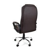 Bureaustoel met luxe zitting en armsteunen - bruin- verstelbaar