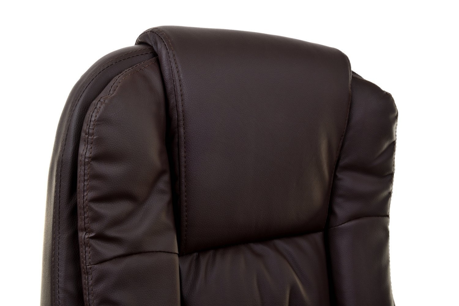 Bureaustoel met luxe zitting en armsteunen - bruin- verstelbaar