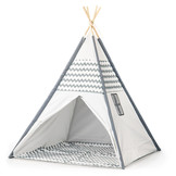 Tipi tent Wigwam grijs golvend motief 100% polyester H160xB120xD120