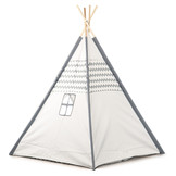 Tipi tent Wigwam grijs golvend motief 100% polyester H160xB120xD120