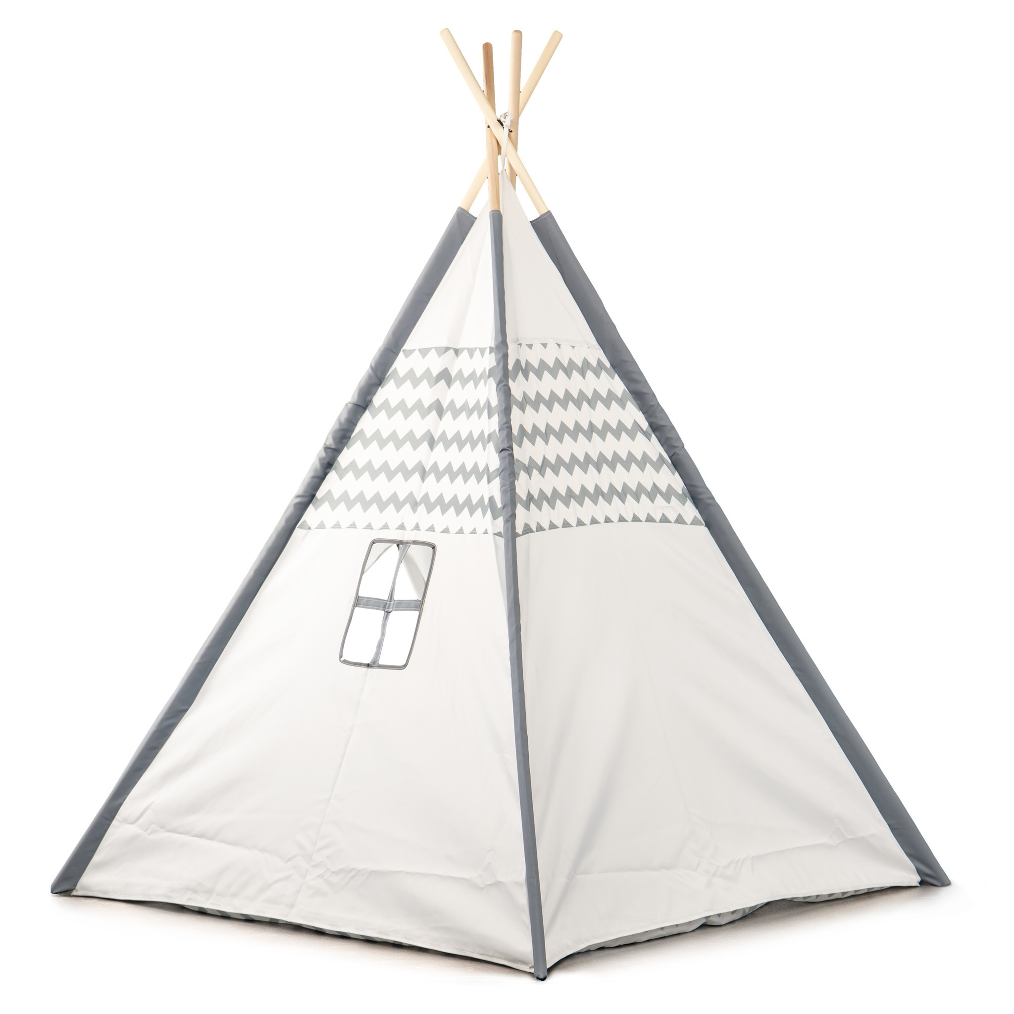 Tipi tent Wigwam grijs golvend motief 100% polyester H160xB120xD120