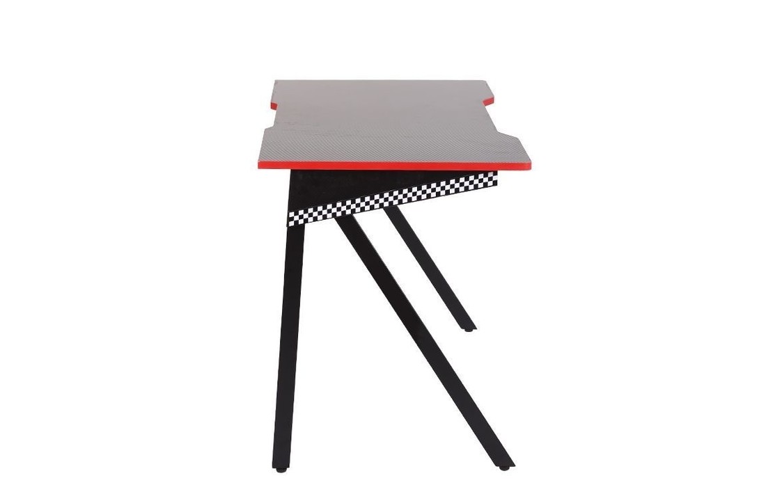 Game bureautafel basic - zwart & rode striping - 120x60x73 cm
