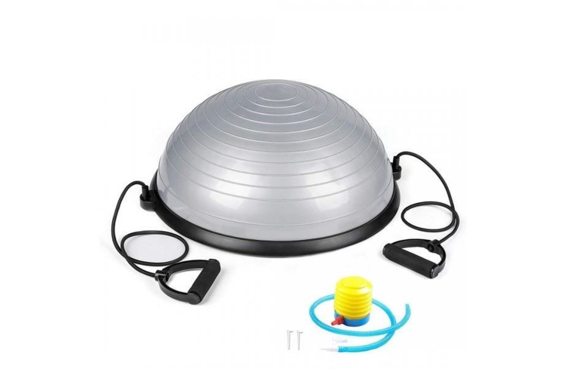 Balansbord evenwicht trainer zilver - met elastische koorden - 59,5 cm