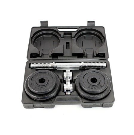 Halterset met koffer - dumbbellset 20 kg gietijzer