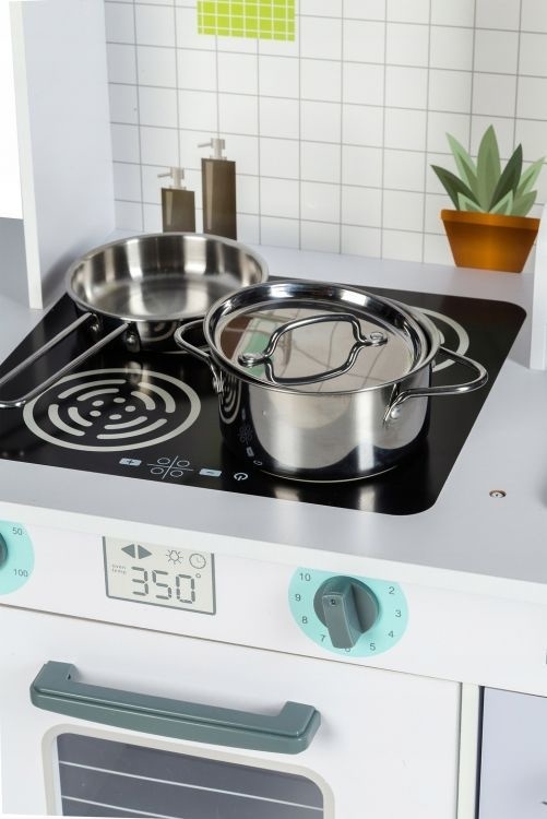 Kinderkeuken XL 96x37x97 cm - grijs met witte speelkeuken