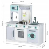 Kinderkeuken XL 96x37x97 cm - grijs met witte speelkeuken