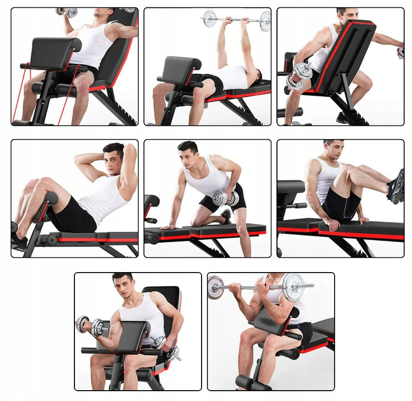 Sportbank - opklapbaar - multifunctioneel - volledig instelbaar - met armvlak