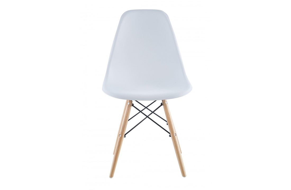 Keukenstoel wit - set van 2 stoelen - hout en kunststof