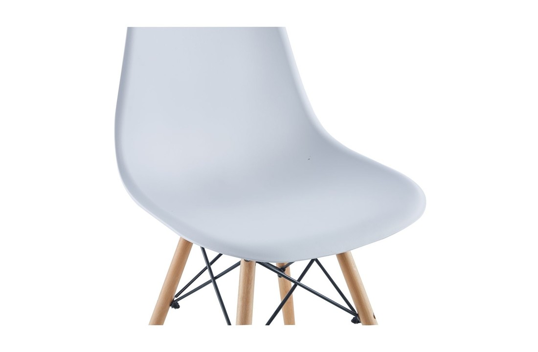Keukenstoel wit - set van 2 stoelen - hout en kunststof
