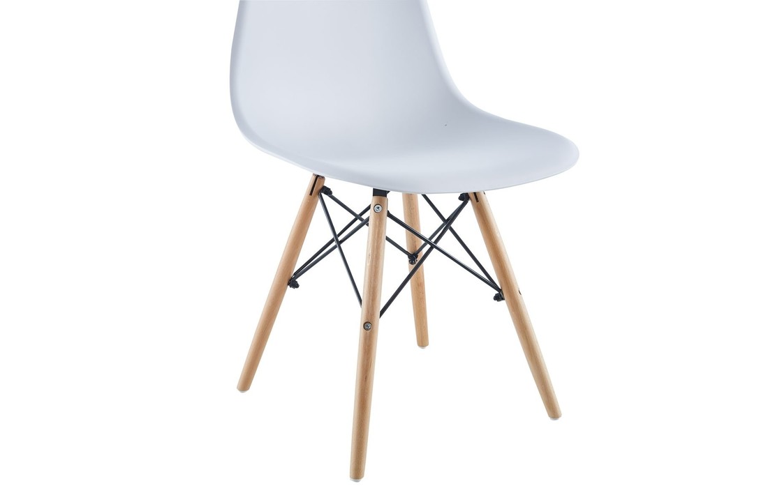 Keukenstoel wit - set van 2 stoelen - hout en kunststof