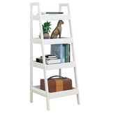 Houten boekenkast - nachtkast - wit - 29x30x100 cm - 4 schappen