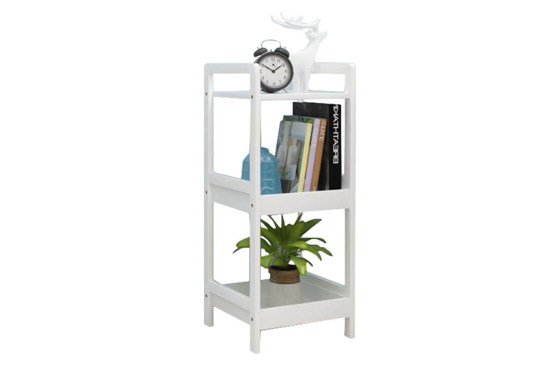 Houten boekenkast - nachtkast - wit - 30x29x72 cm