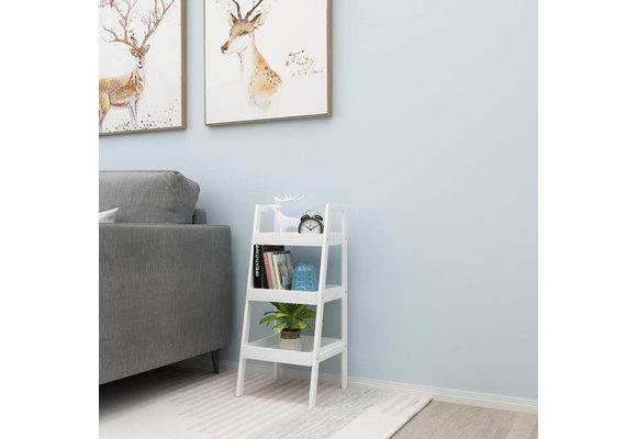 Houten boekenkast schuin- nachtkast - wit - 30x29x72 cm