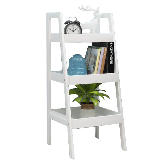 Houten boekenkast schuin - nachtkast - wit - 30x29x72 cm
