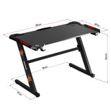 Gaming bureau 120x60x75 cm zwart met LED verlichting