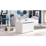 Speelgoedkist wit - opbergbox speelgoed - 73x42x40 cm - gasveer klep