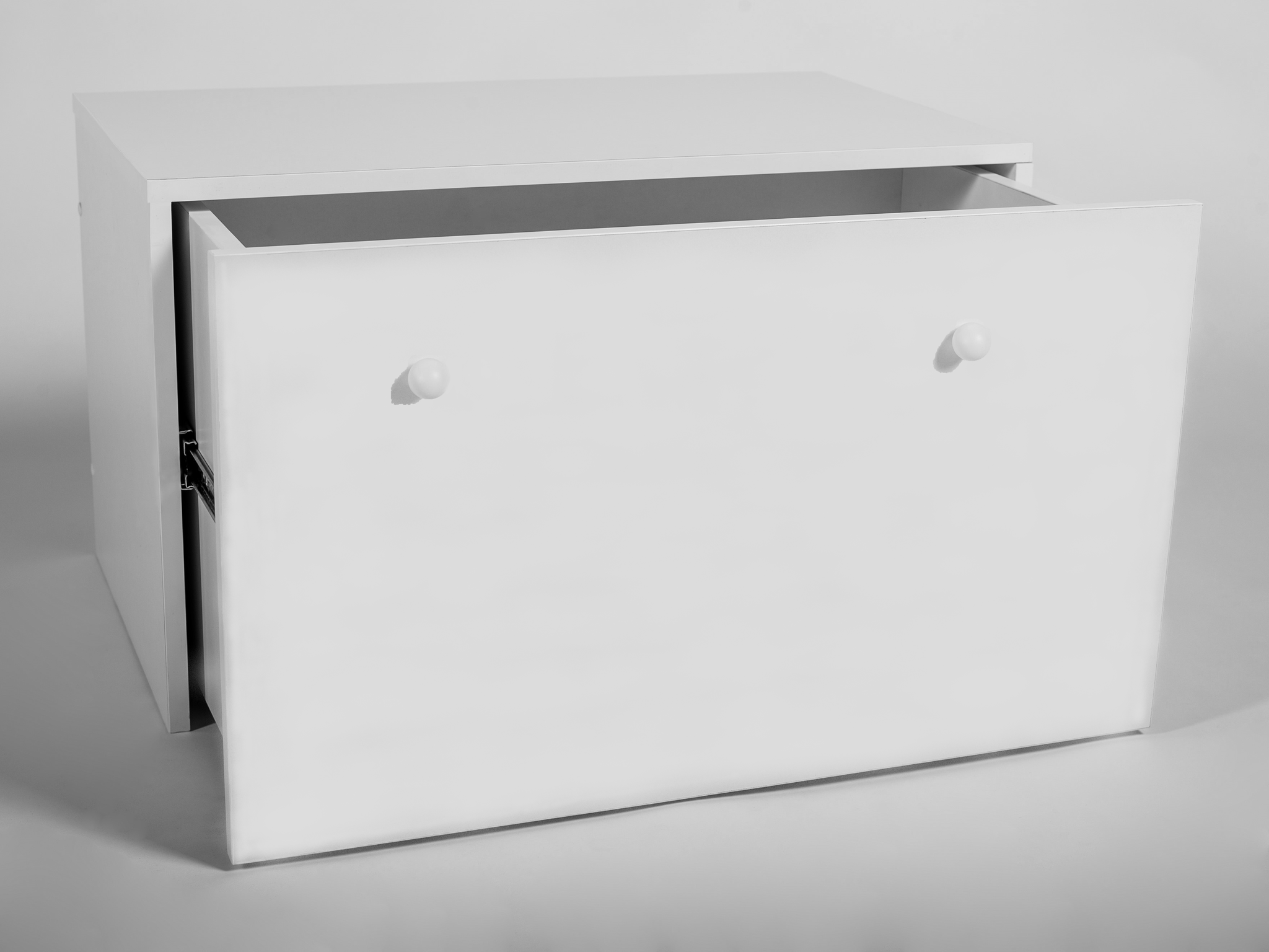 Speelgoedkist wit - opbergbox speelgoed - 71x42x42 cm - uitschuif lade