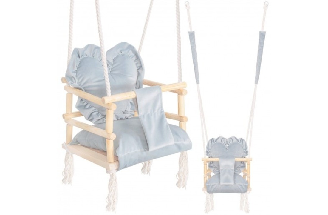Kinderschommel met kussens - hart Powder Mint