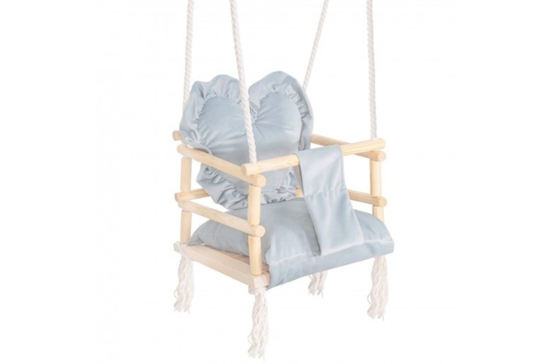 Kinderschommel met kussens - hart Powder Mint