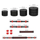 Halterset - verstelbare dumbbells - gewichten set - 40 kg