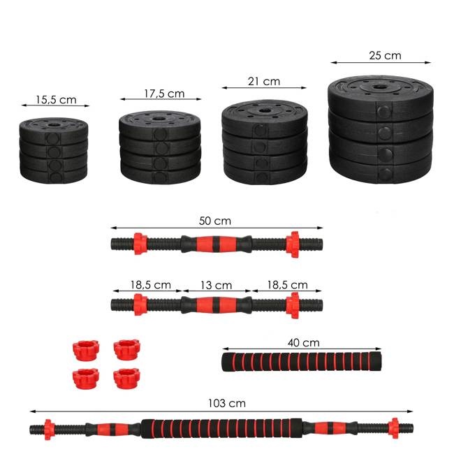Halterset - verstelbare dumbbells - gewichten set - 40 kg