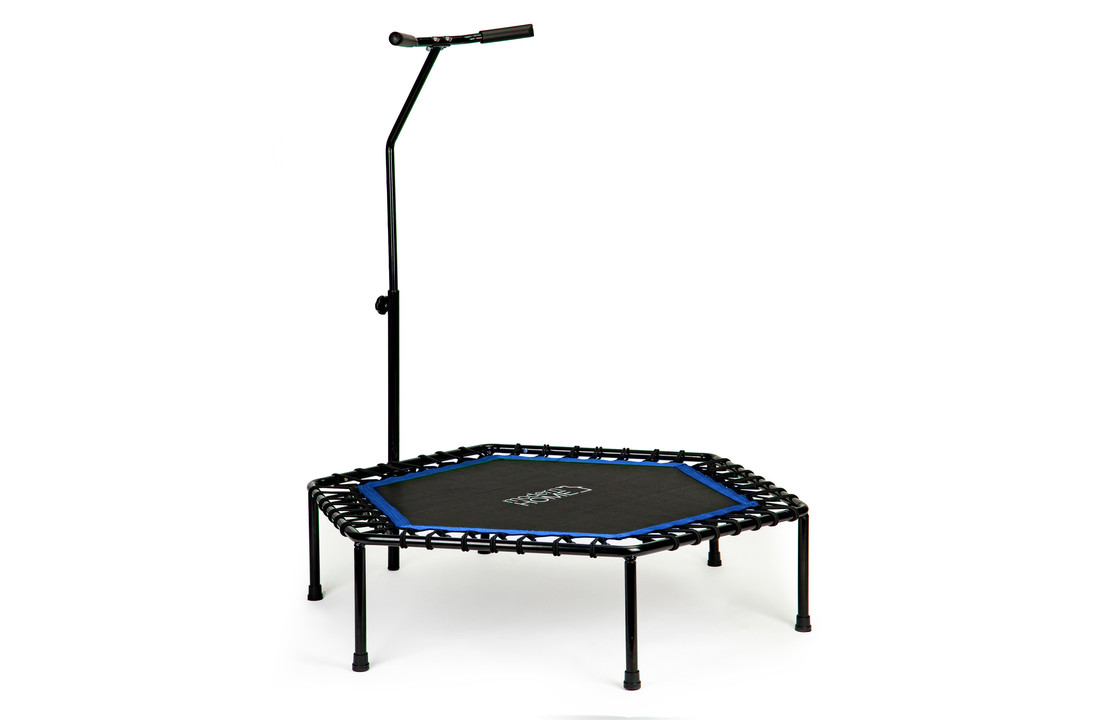 Fitness trampoline - Jumping Fitness - 122x122x28 cm - zwart/blauw