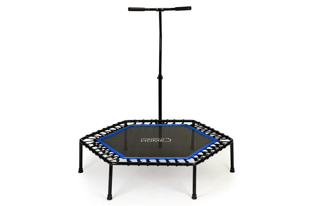 Fitness trampoline - Jumping Fitness - 122x122x28 cm - zwart/blauw