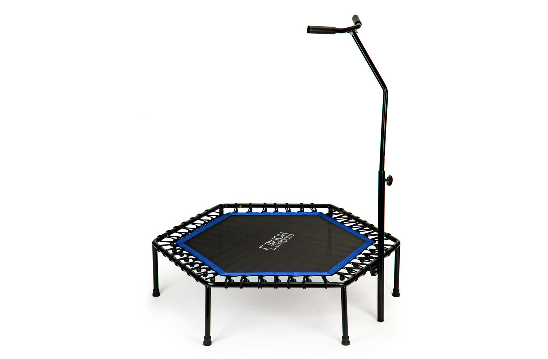 Fitness trampoline - Jumping Fitness - 122x122x28 cm - zwart/blauw