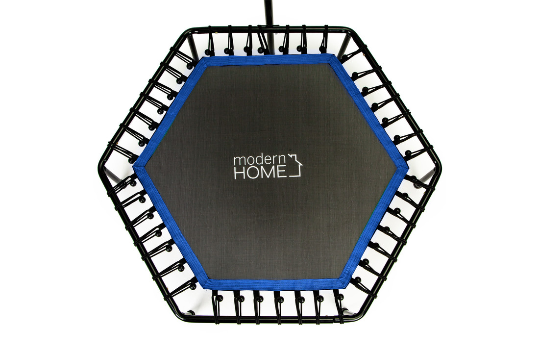 Fitness trampoline - Jumping Fitness - 122x122x28 cm - zwart/blauw
