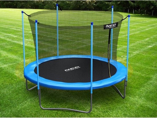 Trampoline - 312 cm - blauw - met ladder en binnenrand net - tot 150 kg
