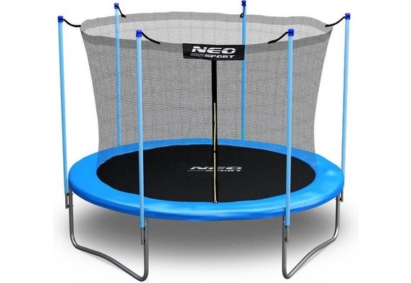 Trampoline - 312 cm - blauw - met ladder en binnenrand net - tot 150 kg