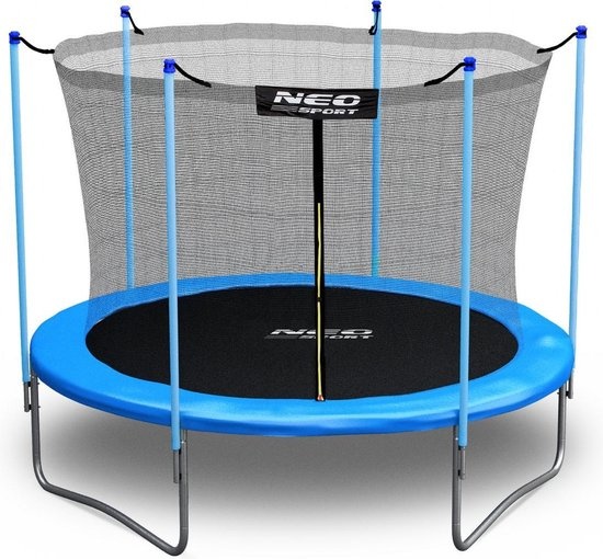 Trampoline - 312 cm - blauw - met ladder en binnenrand net - tot 150 kg