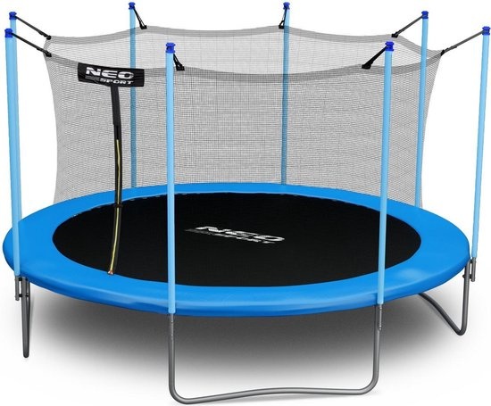 Trampoline - 404 cm - blauw - met ladder en binnenrand net - tot 150 kg