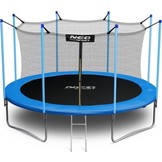Trampoline - 404 cm - blauw - met ladder en binnenrand net - tot 150 kg