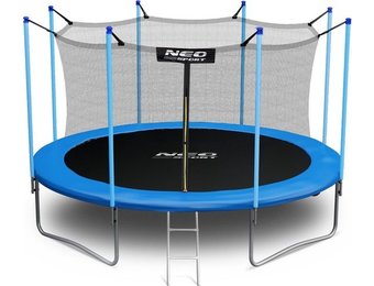 Trampoline - 404 cm - blauw - met ladder en binnenrand net - tot 150 kg