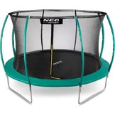 Trampoline 374 cm groen - met gebogen net & ladder - max 150 kg