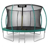 Trampoline 374 cm groen - met gebogen net & ladder - max 150 kg